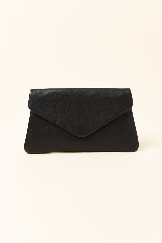 Riley Charcoal Leather Clutch