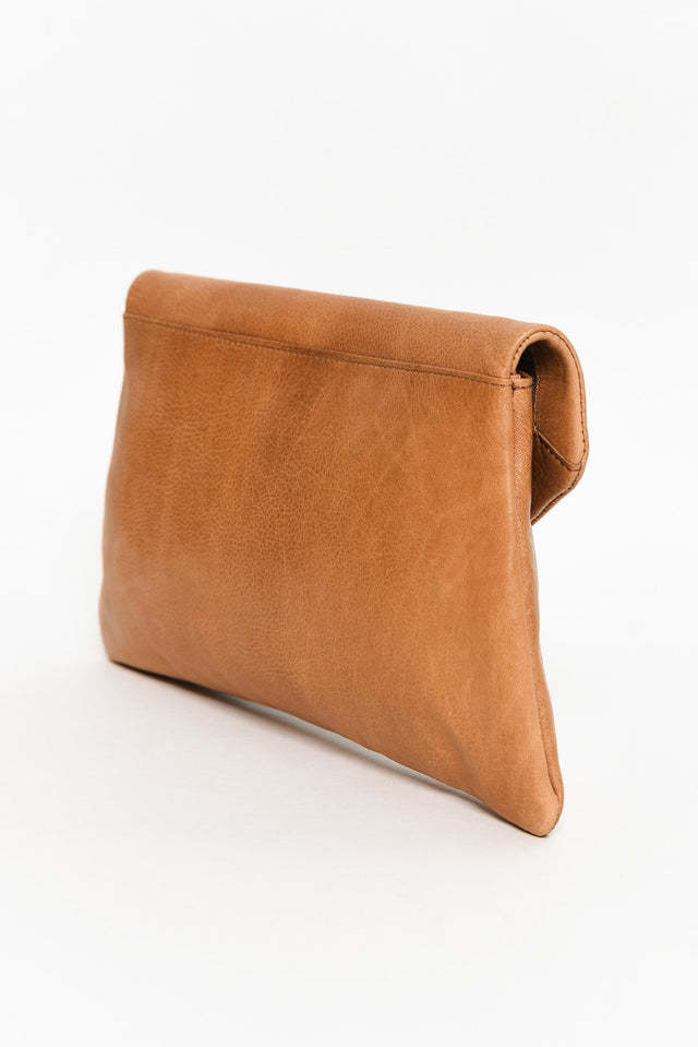 Riley Tan Leather Clutch