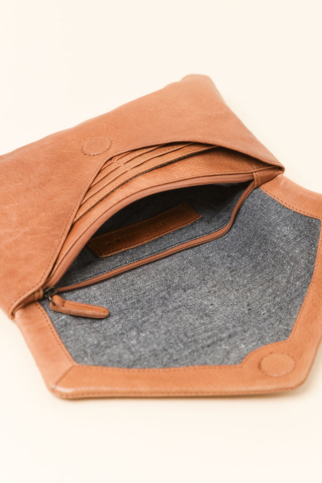 Riley Tan Leather Clutch image 4