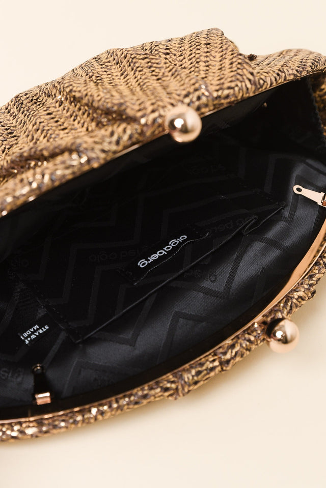 Rita Bronze Woven Clutch image 2