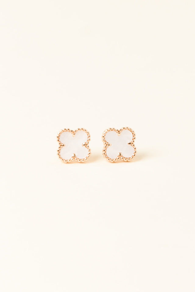 Riva White Flower Earrings