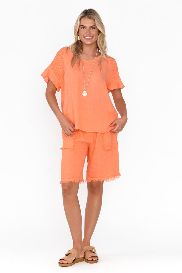 Fraser Orange Linen Shorts