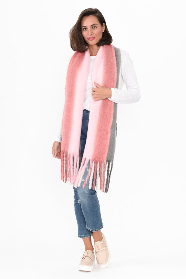 Rizzo Pink Tassel Scarf image 2
