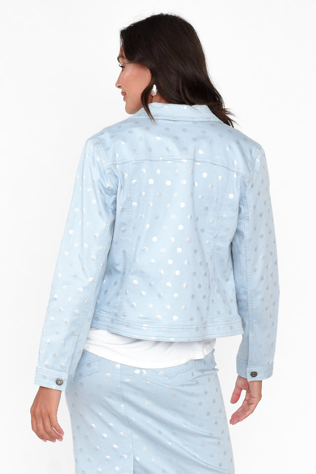 Romain Blue Foil Spot Cotton Jacket