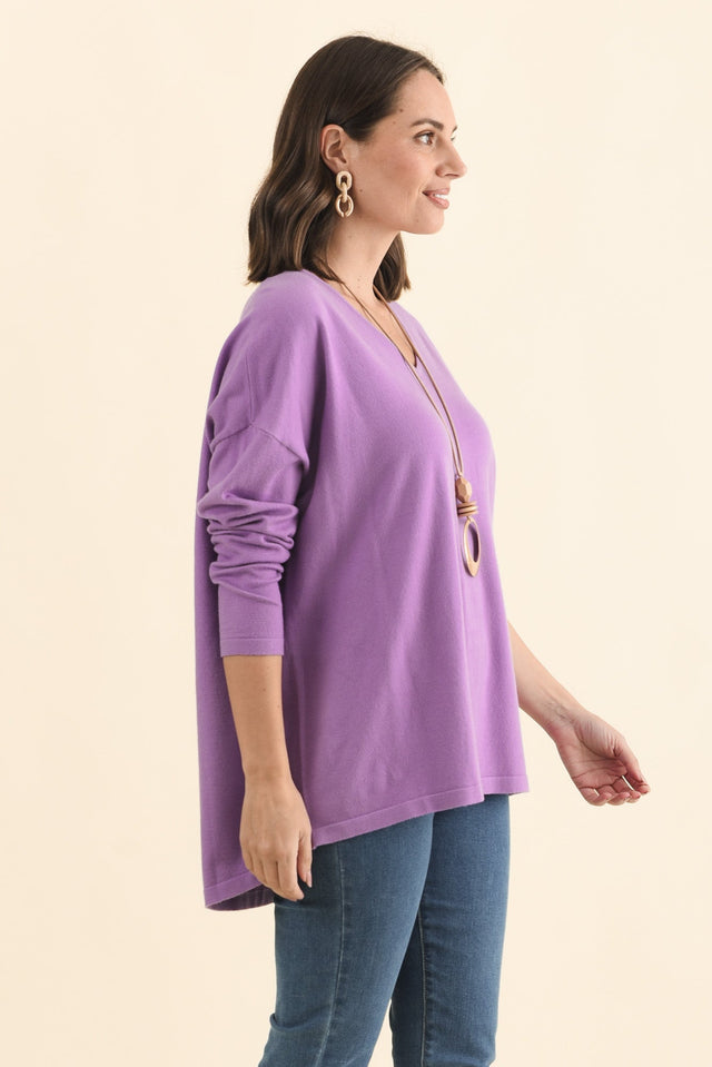Ronnie Lilac Knit Jumper,Brunette model,alt text|model:MJ image 5