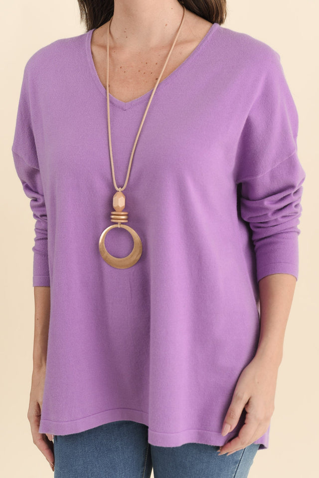 Ronnie Lilac Knit Jumper,Brunette model,alt text|model:MJ image 7