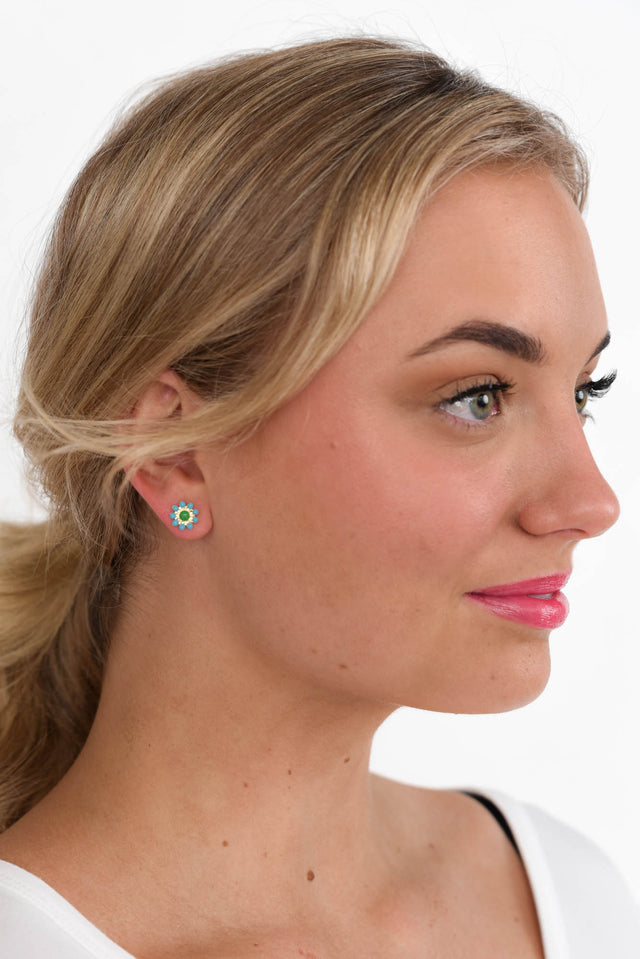 Roselyn Blue Daisy Stud Earrings image 1