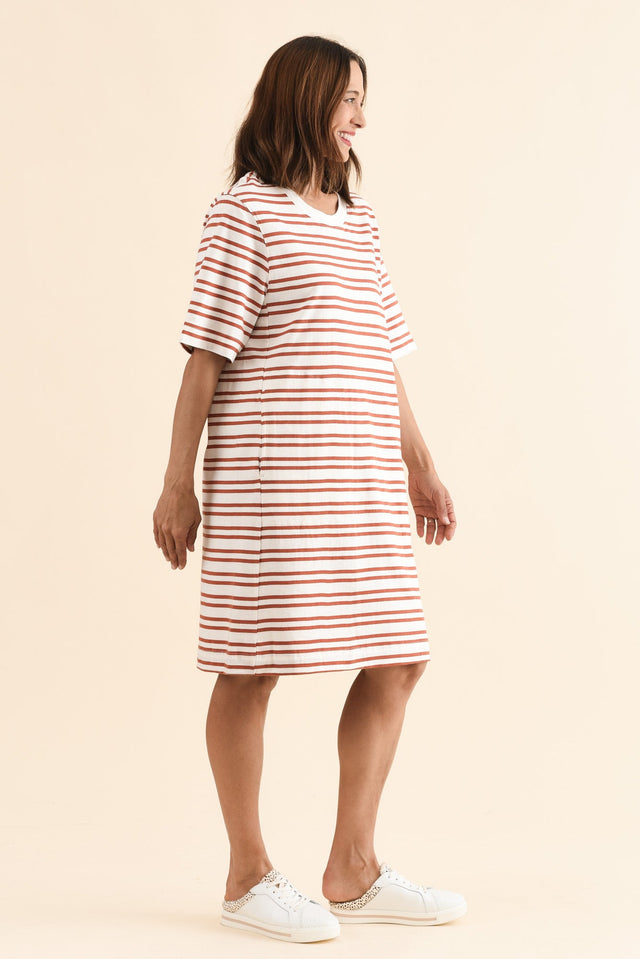 Rouge Tan Stripe Cotton Tee Dress image 3