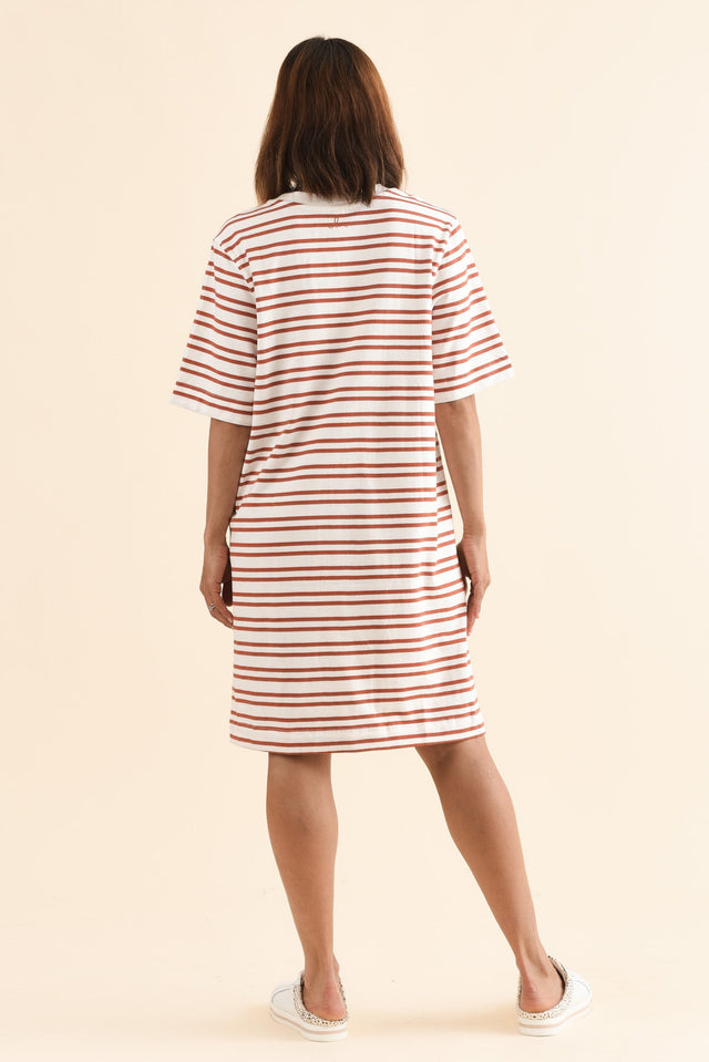 Rouge Tan Stripe Cotton Tee Dress image 4