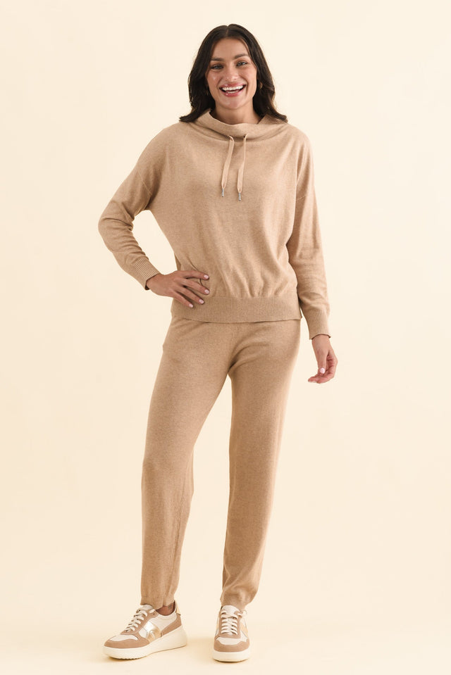 Rowan Cream Cotton Cashmere Knit Pants,Brunette model,alt text|model:Brontie image 7