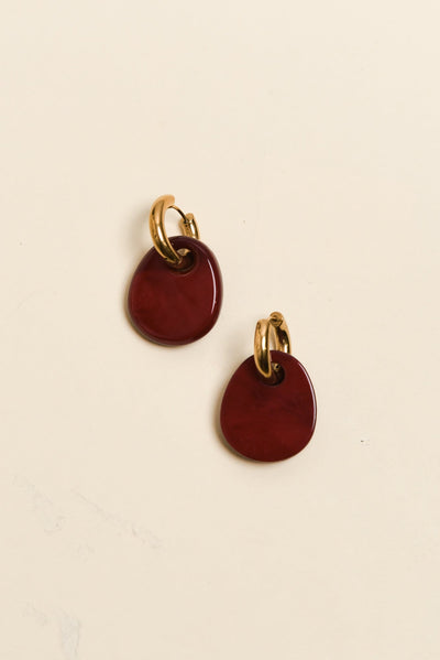 Rumi Red Hoop Earrings