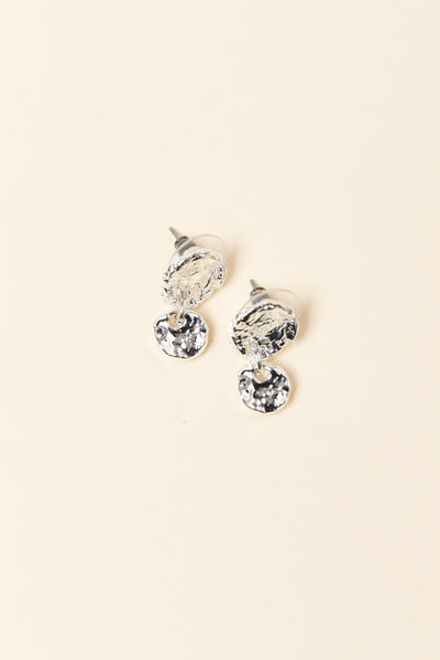 Rydell Silver Beaten Circle Earrings