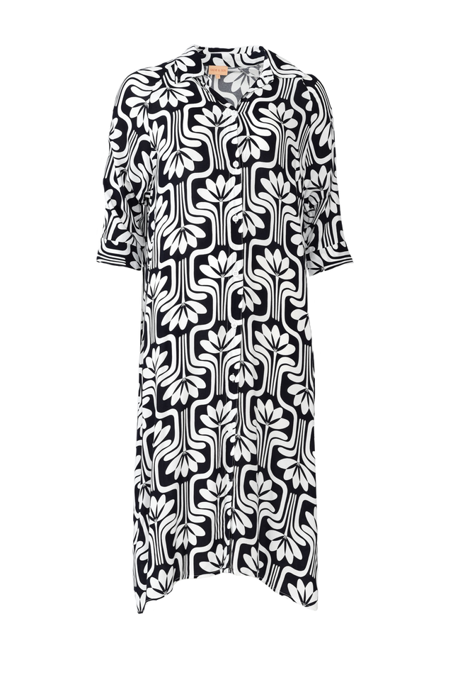 Seiko Navy Abstract Shirt Dress image 4