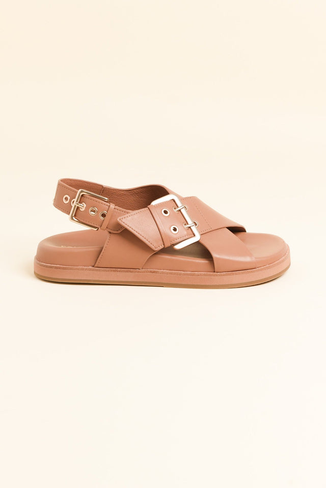 Sacha Tan Leather Buckle Sandal