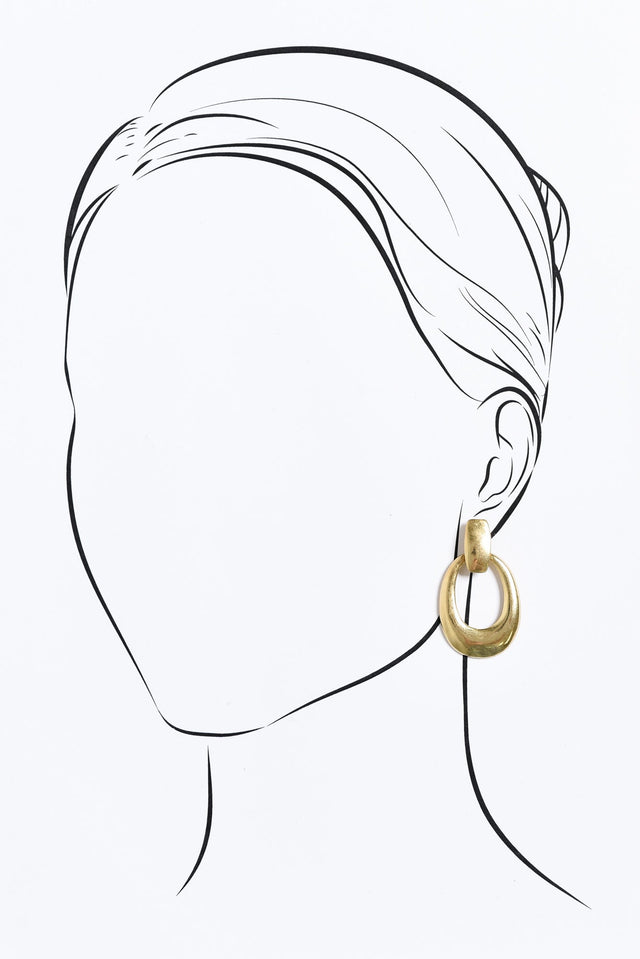 Sala Gold Disk Pendant Earrings image 2