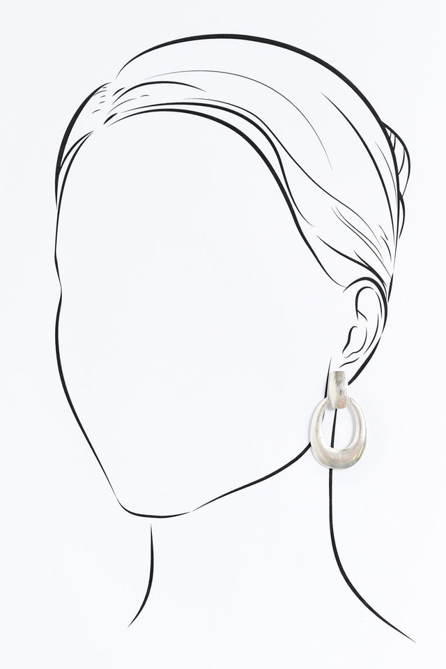 Sala Silver Disk Pendant Earrings image 2