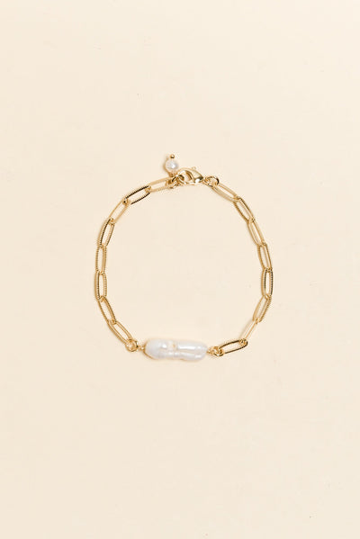Sallie Gold Pearl Bracelet