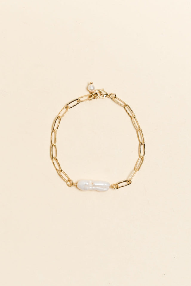 Sallie Gold Pearl Bracelet