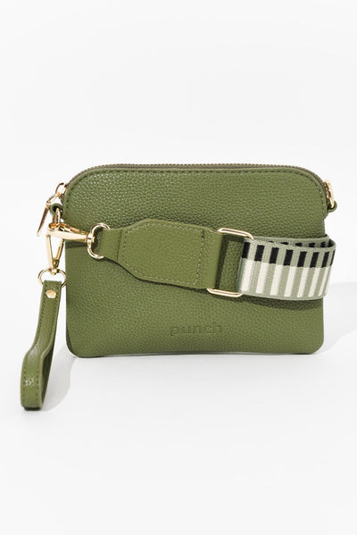 Sally Khaki Mini Crossbody Bag