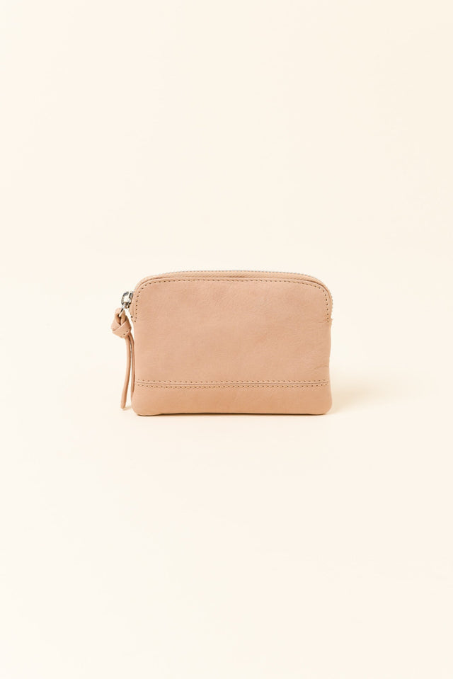 Samara Beige Leather Pouch