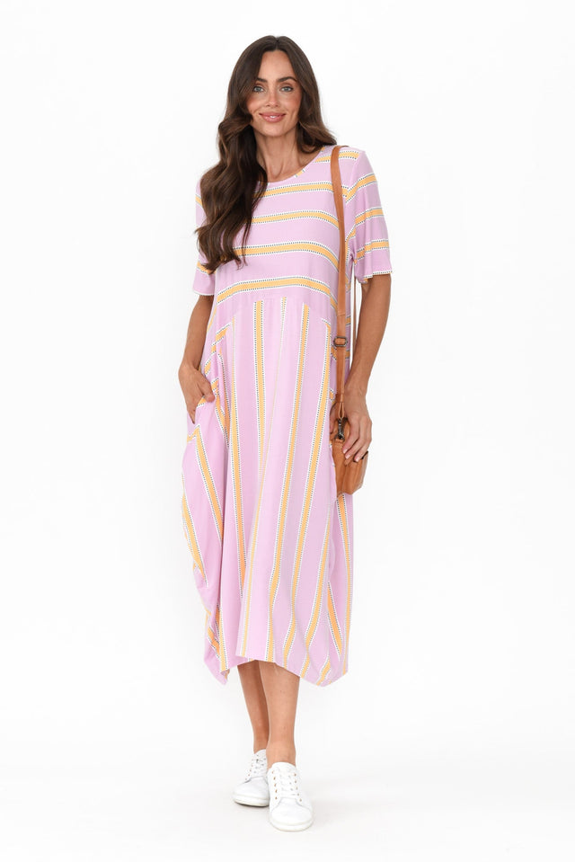 Samiya Pink Stripe Bamboo Dress