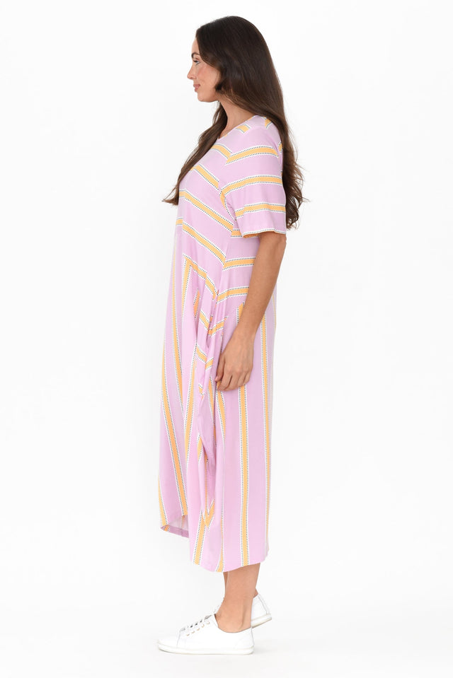 Samiya Pink Stripe Bamboo Dress