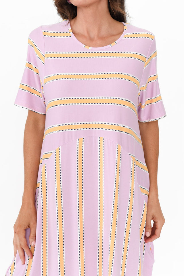 Samiya Pink Stripe Bamboo Dress