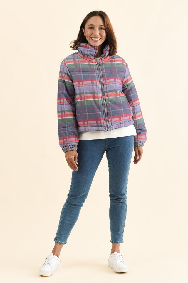 Samwise Blue Check Corduroy Jacket,Full Body,Brunette model,alt text|model:Cara image 7