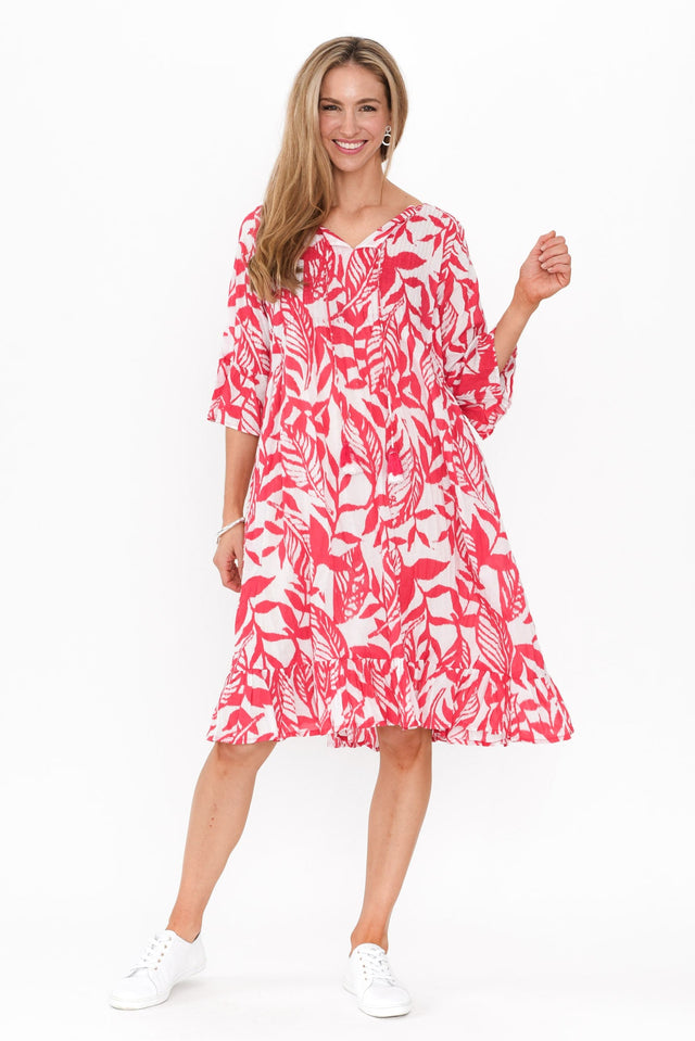 Samy Pink Tropical Cotton Tassel Dress image 4