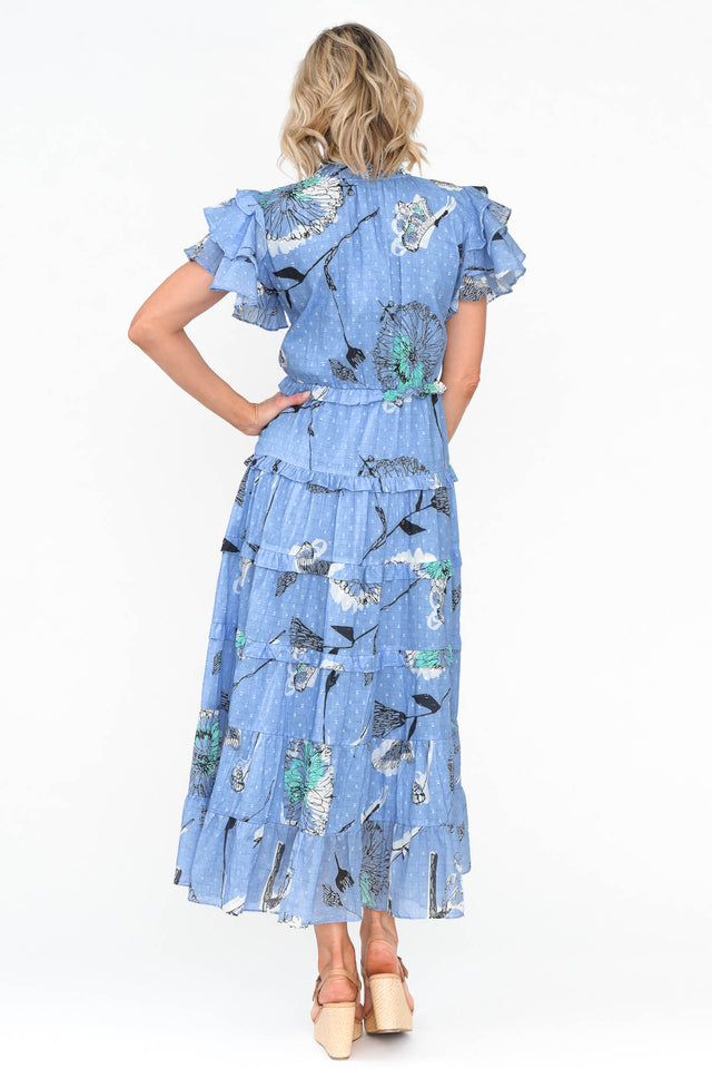 Sana Blue Dandelion Cotton Frill Dress image 4