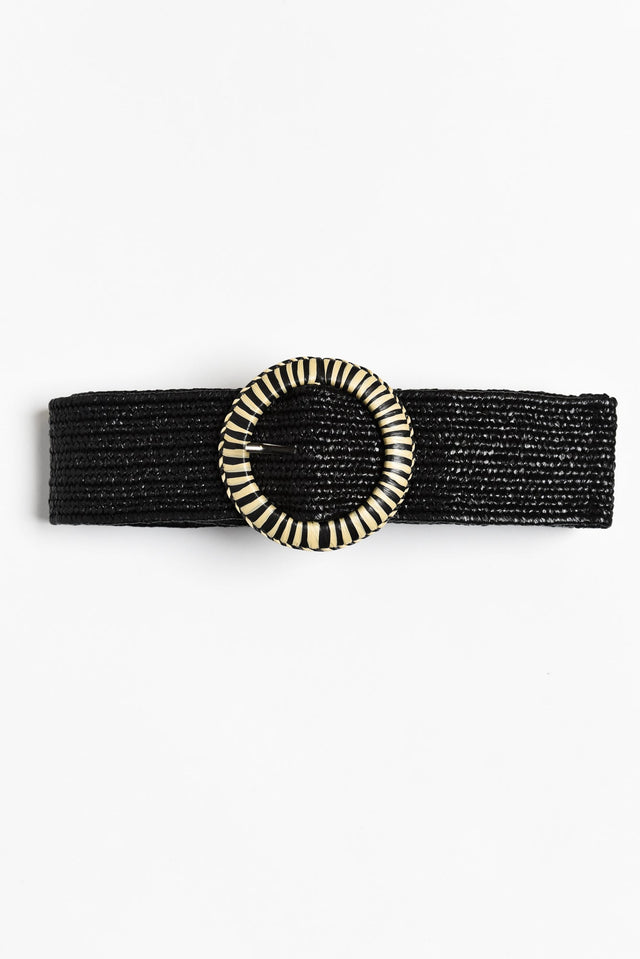 Sandy Black Stripe Woven Belt