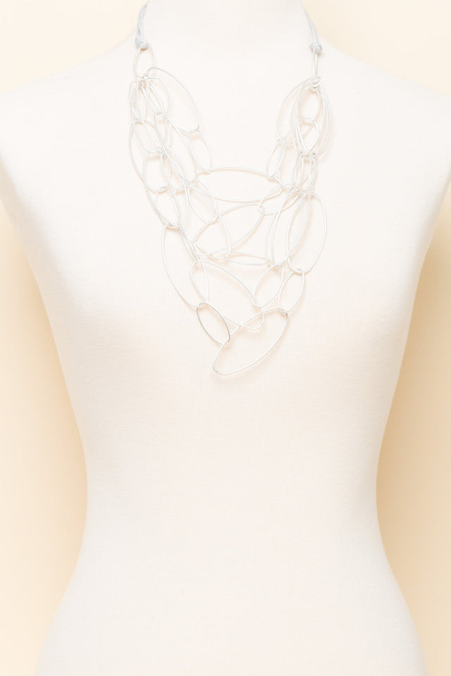 Sara Silver Linked Necklace
