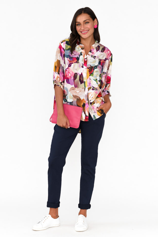 Shaney Pink Blossom Linen Blend Shirt