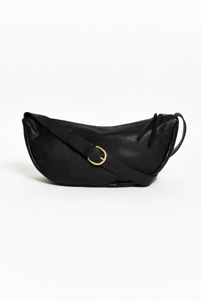 Shasta Black Leather Sling Bag image 1