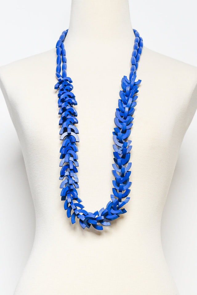 Sidonia Blue Wooden Bead Necklace