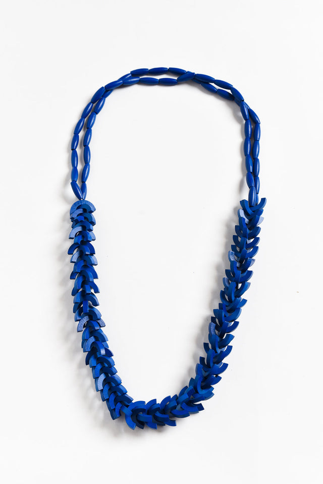 Sidonia Blue Wooden Bead Necklace