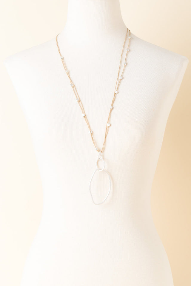 Sienne Silver Oval Pendant Necklace image 2