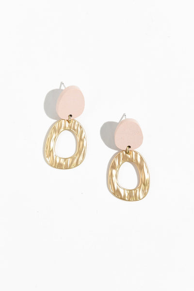 Silva Blush Circle Drop Earrings