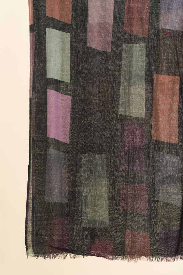 Simona Navy Geo Merino Wool Scarf image 3