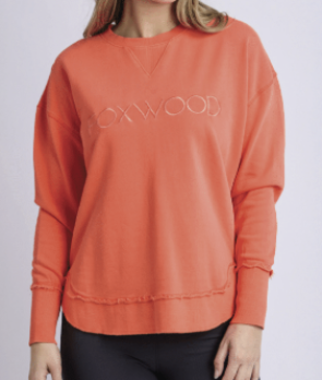 Simplified Orange Cotton Crewneck Sweatshirt,REF image 1