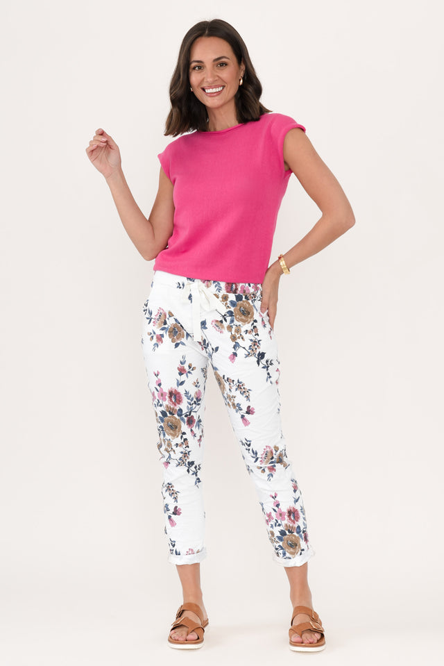 Simpson White Floral Stretch Pants image 8