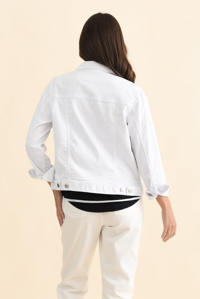 Siobhan White Stretch Jacket,Brunette model,alt text|model:MJ image 6