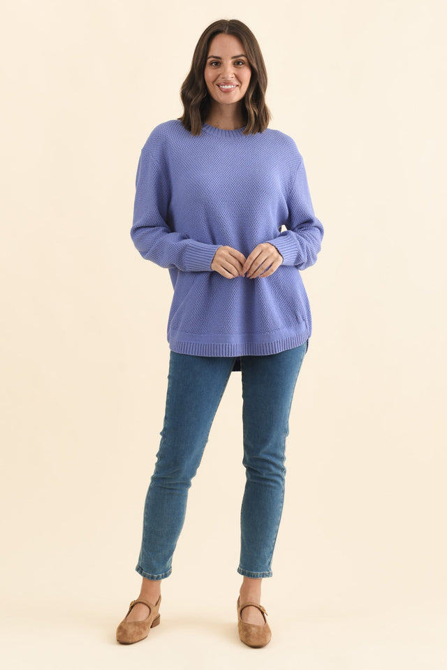 Skylar Lilac Cotton Blend Knit Jumper,Brunette model,alt text|model:MJ image 8