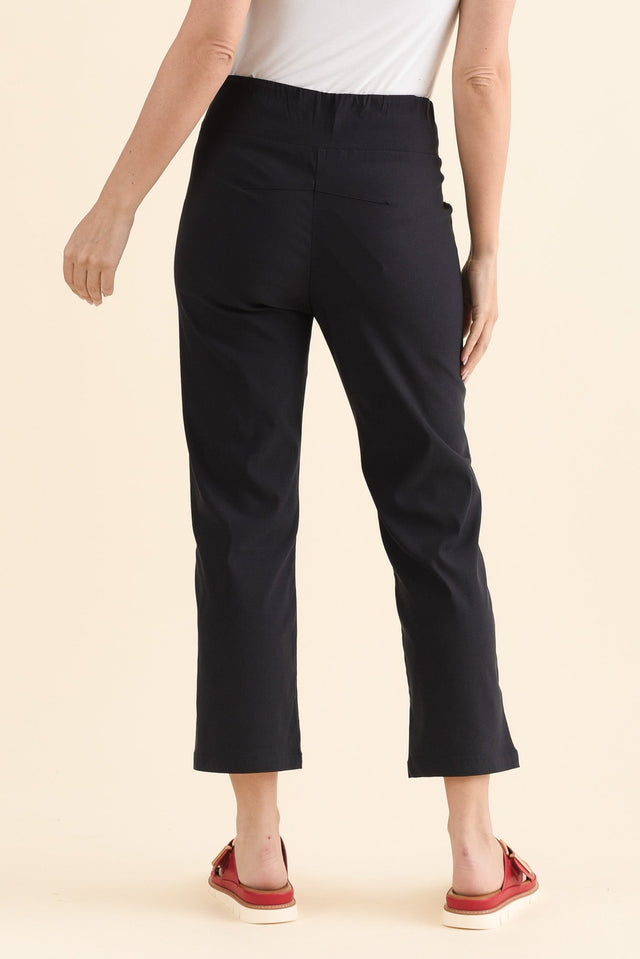 SmartFlex Navy Straight Leg Pants,Back,Brunette model,alt text|model:MJ image 4