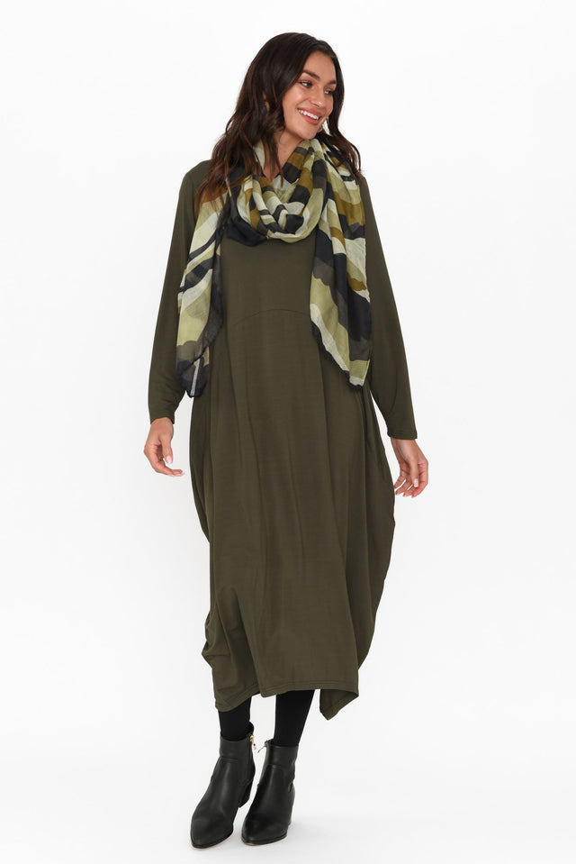 Soho Olive Bamboo Midi Dress image 3