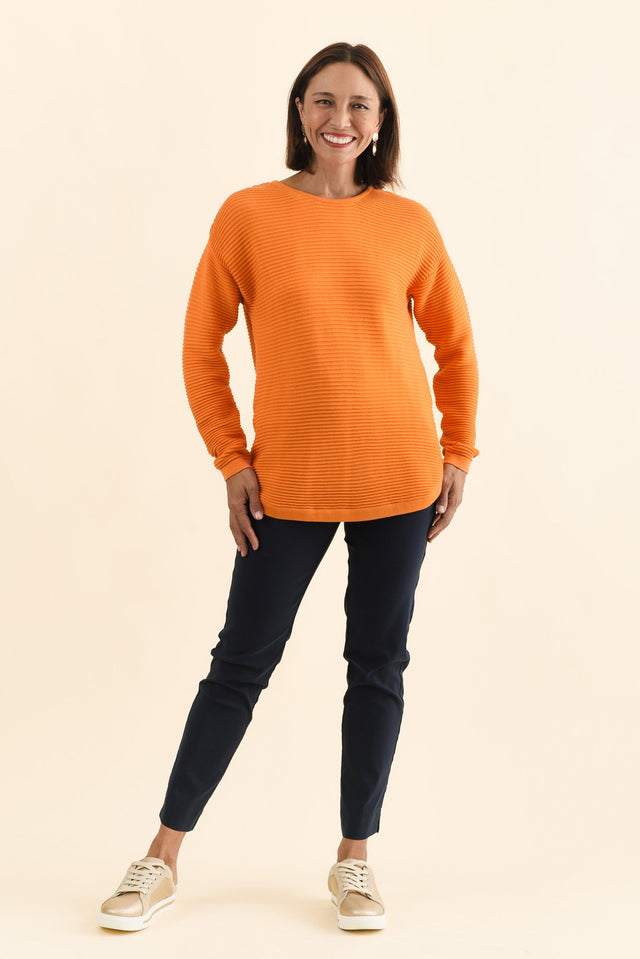 Somer Orange Organic Cotton Knit Jumper,Brunette model,alt text|model:Cara image 7