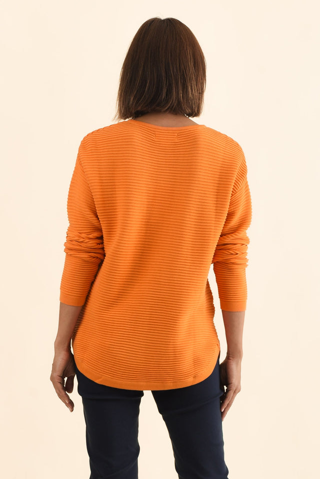 Somer Orange Organic Cotton Knit Jumper,Brunette model,alt text|model:Cara image 5