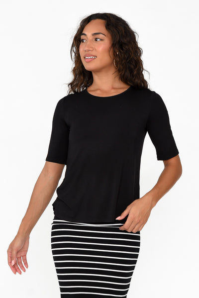 Sophie Black Bamboo Top