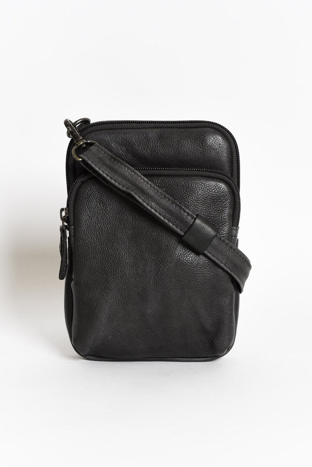 Sophie Charcoal Leather Crossbody Bag