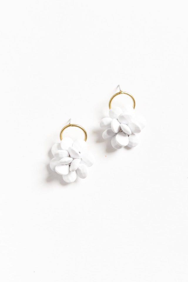 Sophie White Flower Drop Earrings